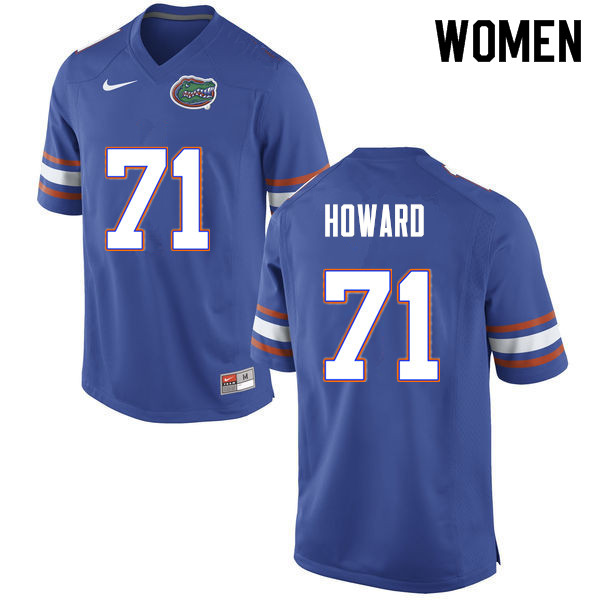 Women #71 Chris Howard Florida Gators College Football Jerseys Sale-Blue